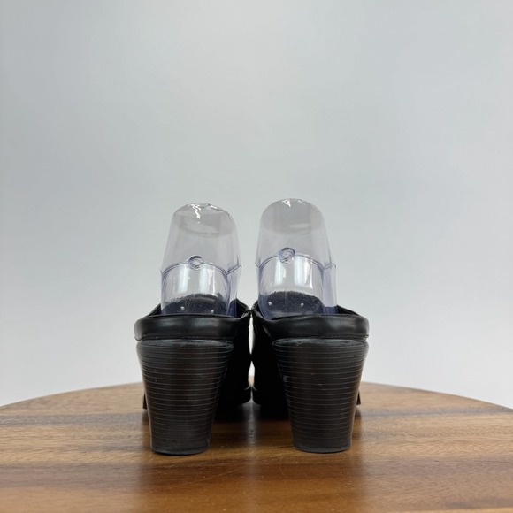 Womens Dansko Blake Black Leather Heeled Backless Mules Clogs Size EU 39 - Picture 6 of 8